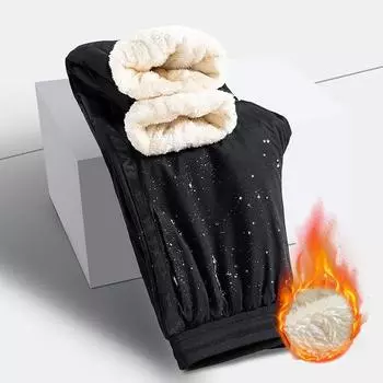 Зимние ветрозащитные мужские повседневные теплые брюки для мужчин, носящих осень, хлопковые брюки больших размеров, плюс бархат, утолщенный ламповый бархат, спортивные брюки для мужчин M