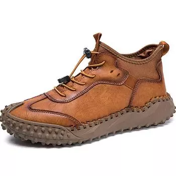 Зимние водонепроницаемые кожаные ботинки Теплые зимние ботинки Мужская зимняя повседневная обувь Кроссовки Ботильоны 38 чёрный