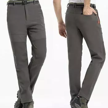 Зимние водонепроницаемые штаны для походов, рыбалки, катания на лыжах, флисовые теплые штаны 2XL армия зеленый