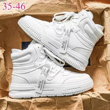 Зимние высокие хлопковые туфли мужские и женские большого размера для сноуборда белые мягкие повседневные туфли 35 белый