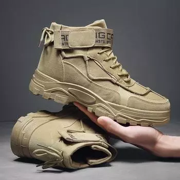 Зимние высокие рабочие кроссовки мужские на толстой подошве защитные мужские спортивные мужские спортивные туфли мужские туфли кожаные повседневные туфли 39 серый