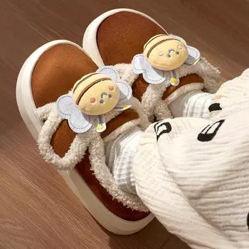 Зимние женские ботильоны Lovely Bee с липучкой на мягкой подошве, плюшевые зимние ботинки для женщин, легкие, удобные, на плоском каблуке, теплые, с хлопковой подкладкой 36-37 хаки
