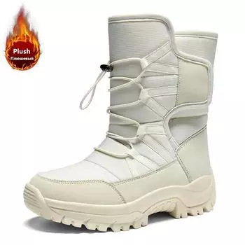 Зимние женские ботильоны, сохраняющие тепло, женские зимние ботинки, походные ботинки на платформе для женщин, утолщенные плюшевые женские ботинки 36
