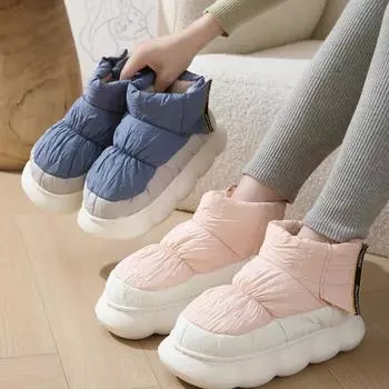 Зимние женские ботинки дизайнерские зимние ботинки с подошвой Balls Sole для улицы толстая нескользящая подошва хлопковая обувь для дома 44-45 серый