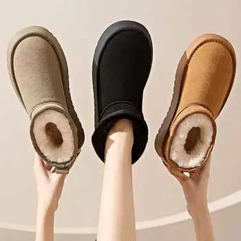 Зимние женские ботинки для зимы, новые, с толстой подошвой, на флисовой подкладке, утолщенные, короткие, нескользящие, теплые, из хлопка, Tide 38