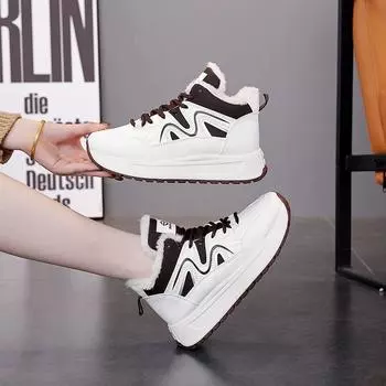 Зимние женские ботинки Martin, новые, зимние, на толстой подошве, бархатные, водонепроницаемые, нескользящие и теплые, высокие, из хлопка, размер S 35