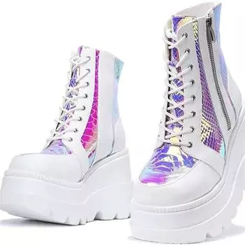 Зимние женские ботинки на толстой подошве, высокие, для улицы, противоскользящая обувь, модные короткие ботинки на молнии, повседневные удобные женские туфли 43 белый