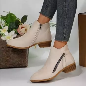 Зимние женские ботинки, женские ботинки, сохраняющие тепло, ботильоны, женская зимняя обувь на низком каблуке, ботинки, большие размеры 35-43 43 оранжевый