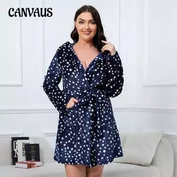 Зимние женские халаты больших размеров, двухсторонний халат, утепленный халат с капюшоном 1XL темно-синий