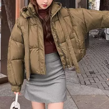 Зимние женские хлопковые пуховики, повседневные куртки с капюшоном, парки, уличная одежда, шикарная верхняя одежда, толстые теплые стеганые пальто M бежевый