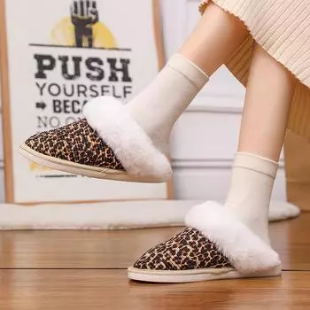 Зимние женские хлопковые тапочки, непромокаемая теплая плюшевая обувь, модная домашняя обувь на толстой подошве, нескользящие однотонные парные тапочки 36 белый