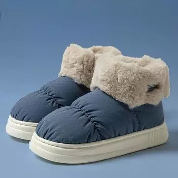 Зимние женские и мужские ботинки для снега 2025 плюшевые водонепроницаемые хлопковые ботинки на платформе плюшевые теплые домашние новые удобные нескользящие ботинки по щиколотку 36-37 верблюд