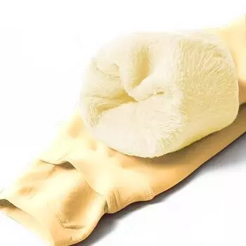 Зимние женские леггинсы с бархатной подкладкой цвет на выбор S бежевый