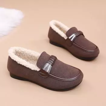 Зимние женские мокасины из искусственной кожи с флисовой подкладкой и толстой подошвой, женская теплая обувь на плоской платформе с меховой подкладкой 36 серый