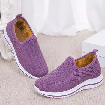 Зимние женские мягкие хлопковые туфли, модные повседневные утолщенные теплые хлопковые туфли 35 чёрный