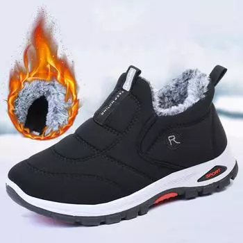 Зимние женские/мужские утепленные зимние ботинки, водонепроницаемые хлопковые ботинки, ботильоны, размер 36-44 36 чёрный