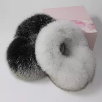 Зимние женские наушники из натурального лисьего меха, теплые наушники из натурального меха енота, теплые наушники для девочек, шарфы из натурального меха, плюшевые наушники Good elasticity теплый белый