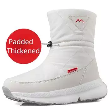 Зимние женские нескользящие зимние ботинки с мягкой подкладкой, утепленная легкая повседневная хлопковая обувь, кроссовки 36 чёрный