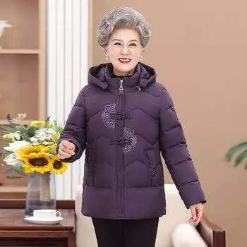 Зимние женские парки среднего возраста, куртки с капюшоном, повседневные пальто больших размеров для женщин, толстая теплая куртка XXXXXL синий