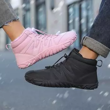 Зимние женские повседневные ботинки, новые пары, высокие хлопковые ботинки для активного отдыха, зимние ботинки, плюшевые ботинки телесного цвета, удобные, 2024, новые, Zapatos 36 чёрный
