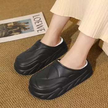 Зимние женские пушистые тапочки, теплые, мягкие, для дома, хлопковая обувь, EVA, пуховые тапочки, повседневные, удобные, плюшевые, меховые, для пар 36-37 бежевый