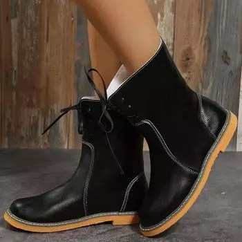 Зимние женские сапоги 2025 года, модная женская обувь, теплая меховая женская обувь, повседневные длинные сапоги, мягкие высокие зимние сапоги для женщин 35 темно-коричневого