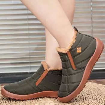 Зимние женские сапоги, теплые меховые зимние сапоги, водонепроницаемая обувь, женские повседневные легкие ботильоны, Botas Mujer Plos, обувь для пар 36 чёрный