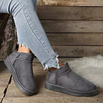 Зимние женские снегоступы 2024 года: Плоская, удобная, теплая, универсальная, короткая, с низким стволом, плюс бархат, на хлопковой подкладке. 39 чёрный