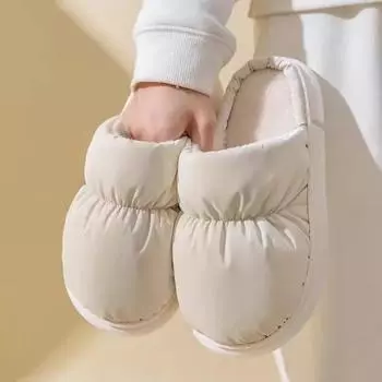 Зимние женские тапочки, водонепроницаемые, теплые, плюшевые, хлопковые, домашние, нескользящие, с толстой подошвой, пушистые, для пар, для спальни, на плоской подошве 36-37