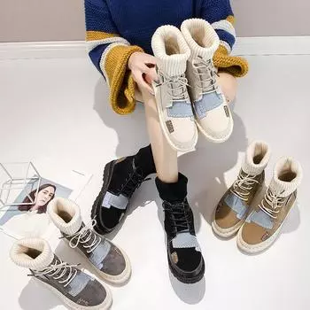 Зимние женские теплые зимние ботинки «Челси» на меху, повседневная обувь, новые короткие плюшевые замшевые ботильоны на плоской подошве, гладиаторские спортивные женские флисовые сапоги