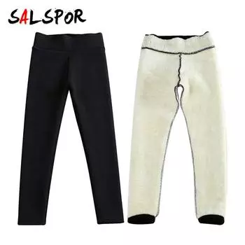 Зимние женские толстые теплые кашемировые эластичные женские брюки с высокой талией, повседневные узкие брюки мягкого цвета S чёрный