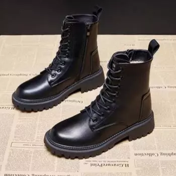 Зимние женские туфли из хлопка больших размеров, модные туфли на платформе со шнуровкой для женщин, кроссовки для активного отдыха, сохраняющие тепло, женские повседневные ботильоны 35