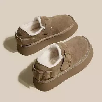 Зимние женские туфли на платформе в стиле ретро, утолщенные, матовые, мягкие, теплые, повседневные, хлопковые, женские туфли, лаконичные, модные, женские, хлопковые туфли 36