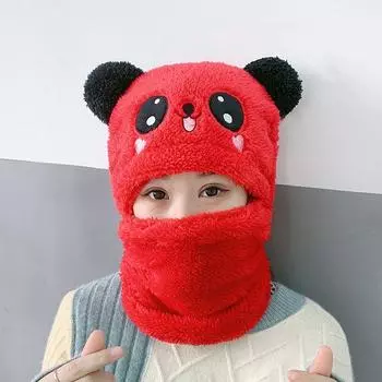 Зимние женские уличные шапки с капюшоном, теплый шарф, мультяшная шапка с капюшоном, ветрозащитные шапки для верховой езды, защищающие от холода one size