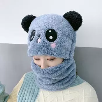 Зимние женские уличные шапки с капюшоном, теплый шарф, мультяшная шапка с капюшоном, ветрозащитные шапки для верховой езды, защищающие от холода one size
