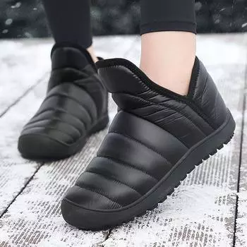 Зимние женские водонепроницаемые зимние ботинки легкие женские ботильоны кроссовки уличные песчаные теплые хлопковые ботинки для пары 36 чёрный