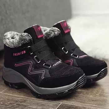 Зимние женские зимние ботинки 35–42. Теплая, противоскользящая, устойчивая к истиранию, водонепроницаемая женская зимняя обувь с высоким цилиндром. 35 фиолетовый