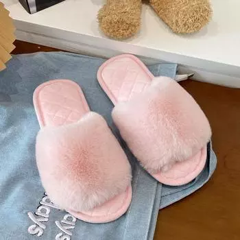 Зимние женские зимние домашние меховые тапочки, нескользящая повседневная домашняя обувь на плоской подошве, женские шлепанцы, теплая обувь, однотонные цвета 36-37 серый