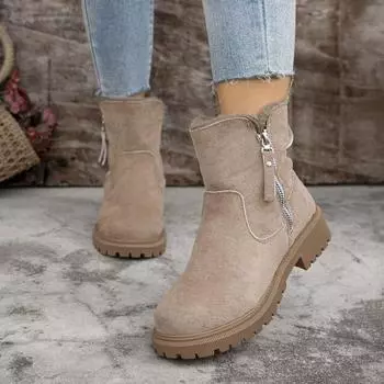 Зимние женские зимние сапоги плюс бархатные простые туфли для женщин хлопковая обувь 2024 новые теплые сапоги большого размера для женщин Zapatos De Mujer 35 хаки