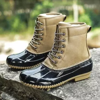 Зимние женские зимние сапоги, теплая флисовая модная женская морозостойкая водонепроницаемая резиновая обувь 36