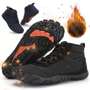 Зимние зимние ботинки для мужчин и женщин, сохраняющие тепло, хлопковая обувь, уличная походная обувь, плюшевые теплые высокие ботильоны, большие размеры 47, мужские кроссовки 36 чёрный