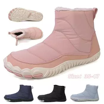 Зимние зимние ботинки для мужчин и женщин, сохраняющие тепло, хлопковая обувь, уличная походная обувь, плюшевые теплые высокие ботильоны, мужские кроссовки 35 чёрный