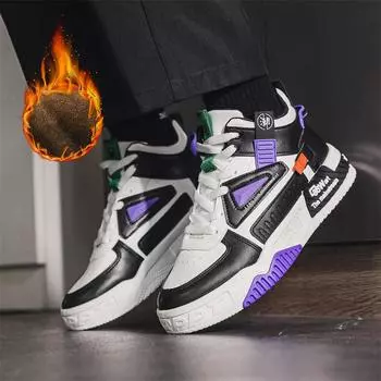 Зимние зимние ботинки для мужчин и женщин, сохраняющие тепло, хлопковая обувь, уличная походная обувь, плюшевые теплые высокие ботильоны, мужские кроссовки 39 чёрный