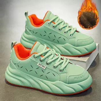 Зимние зимние ботинки для мужчин и женщин, сохраняющие тепло, хлопковая обувь, уличная походная обувь, плюшевые теплые высокие ботильоны, мужские кроссовки 39 зелёный