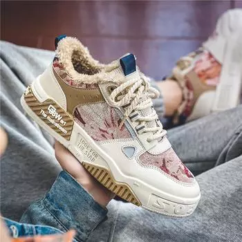 Зимние зимние ботинки для мужчин и женщин, сохраняющие тепло, хлопковая обувь, уличная походная обувь, плюшевые теплые высокие ботильоны, мужские кроссовки 39 красный