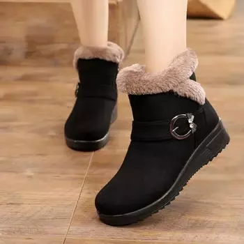 Зимние зимние сапоги, бархатная толстая теплая обувь, женские хлопковые ботинки, нескользящая обувь на мягкой подошве, высокие сапоги 39
