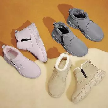 Зимние зимние сапоги для девочек и мальчиков, теплые и нескользящие, из хлопка 26 хаки