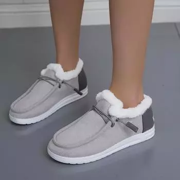 Зимние зимние сапоги на толстой подошве для женщин с плюшевой и теплой хлопковой обувью для женщин 36 чёрный