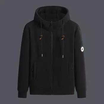 Зимний австралийский флисовый кардиган, мужское пальто, толстовка с капюшоном и флисом, флисовая куртка в парном стиле XXXXXL чёрный