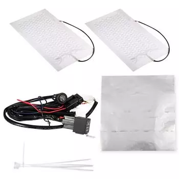 Зимний автомобильный обогреватель 12 В с 2 режимами, электрический, регулируемый, 65 , нагревательный коврик из углеродного волокна с переключателем, жгут проводов, грелка для автомобильной промышленности